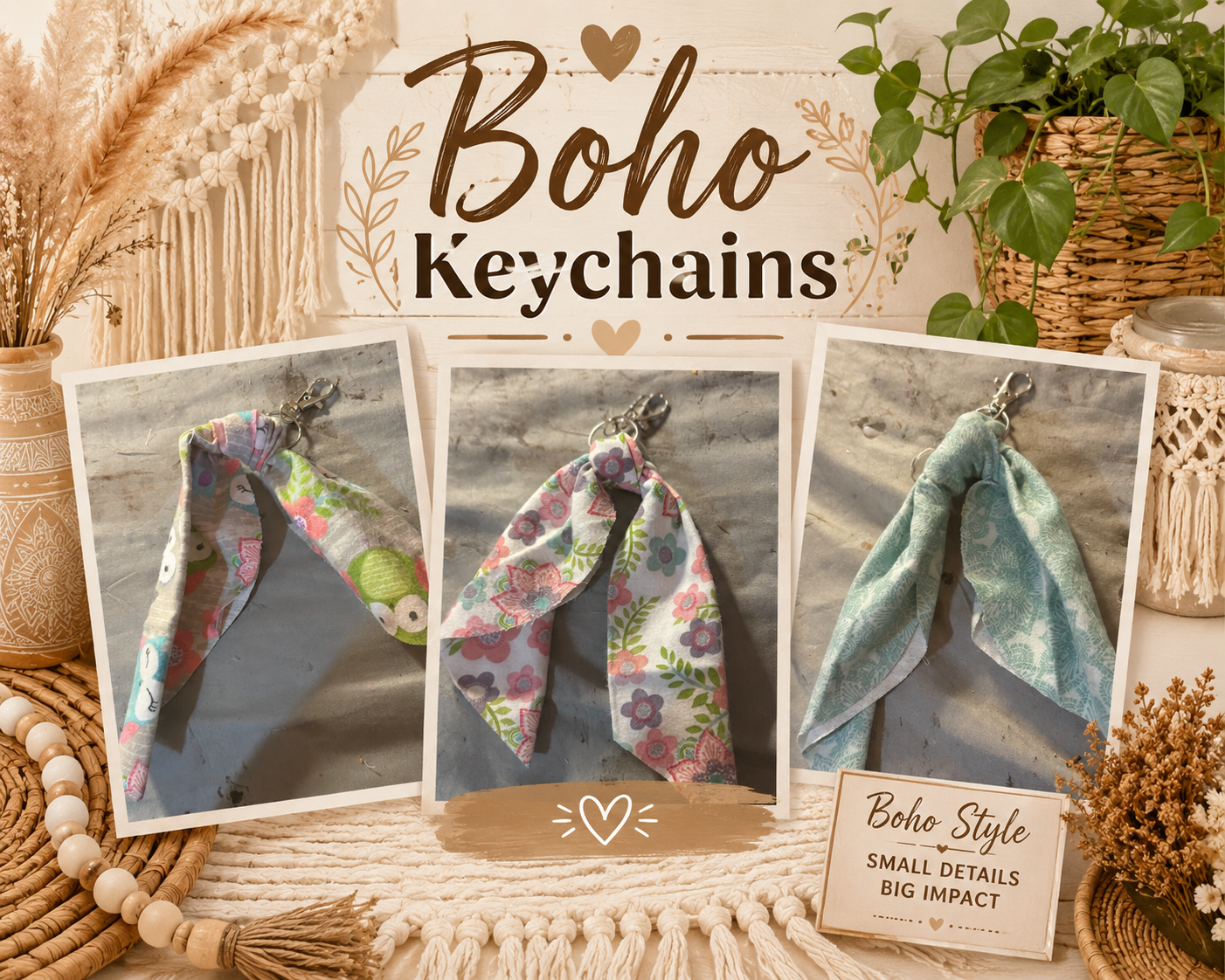 Boho style keychains