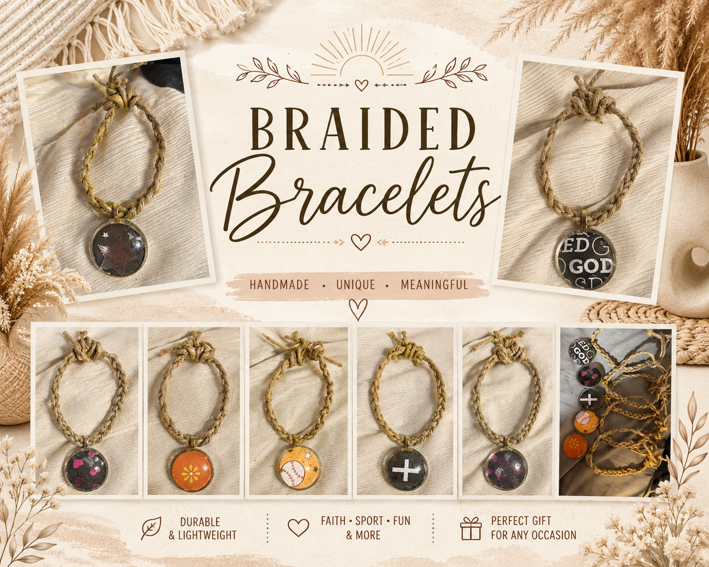 Braided Charm Bracelets